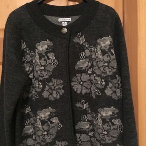 Craft & Barrow Gray Cardigan Sweater Size Medium